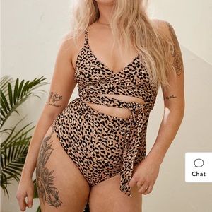 Aerie Leopard Full Coverage One Piece Swimsuit